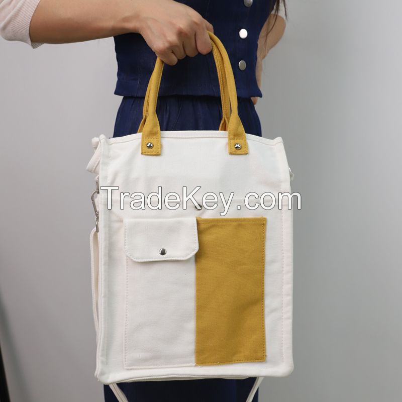 Factory wholesale reusable cotton canvas cross body adjustable customized canvas bag