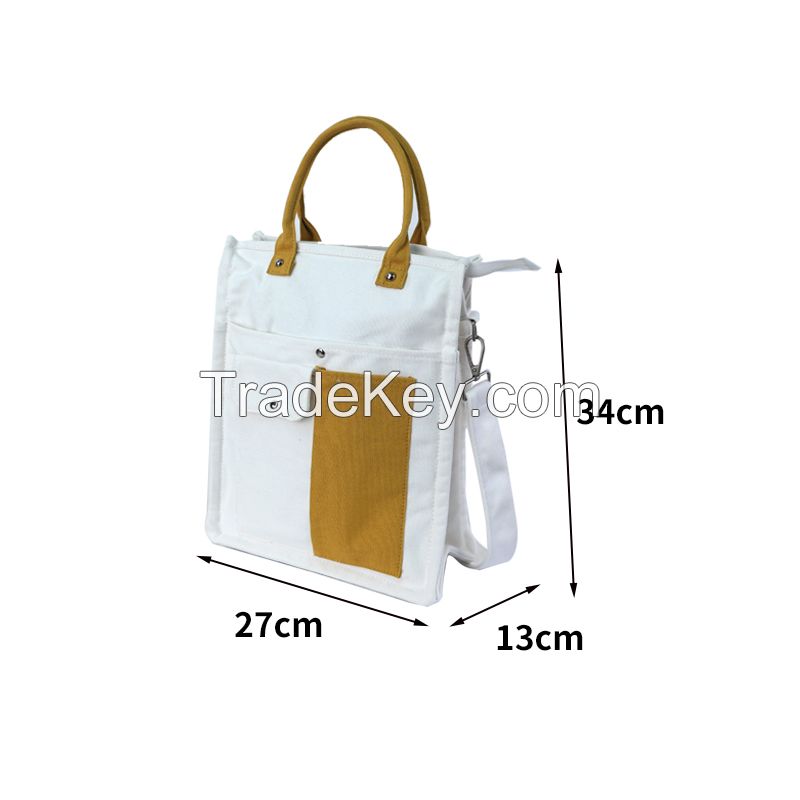 Factory wholesale reusable cotton canvas cross body adjustable customized canvas bag