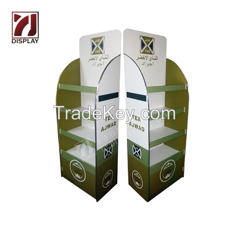 Custom Retail Store POS Cardboard Food Display Stand Rack Carton Paper Cardboard FSDU Dog Snack Display Unit