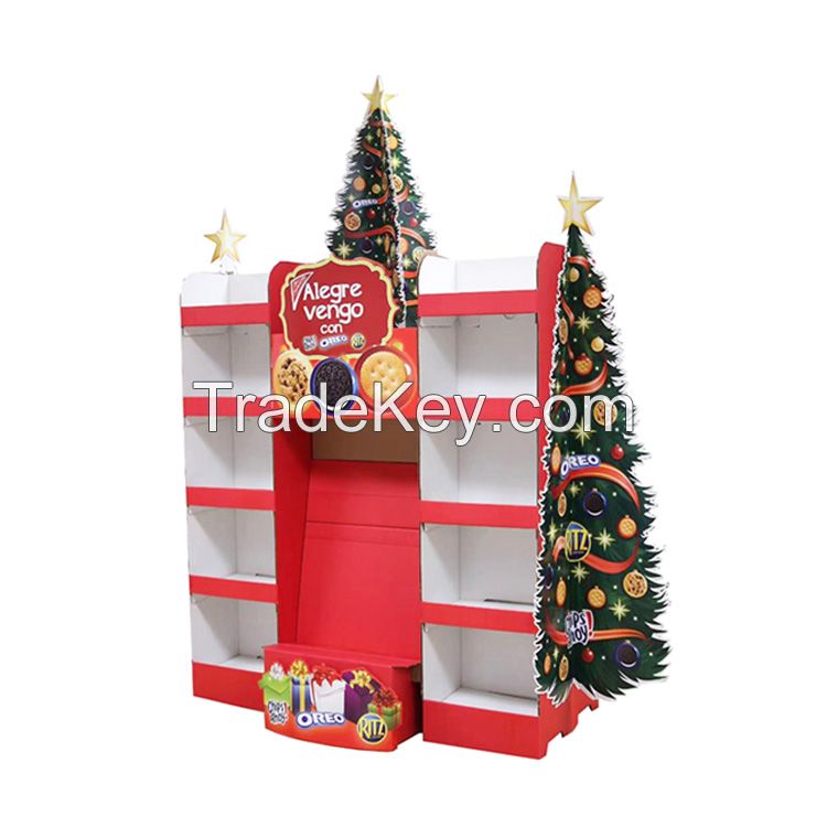 Custom Retail Store  Display Rack Christmas'day cardboard display stand Pop display stand