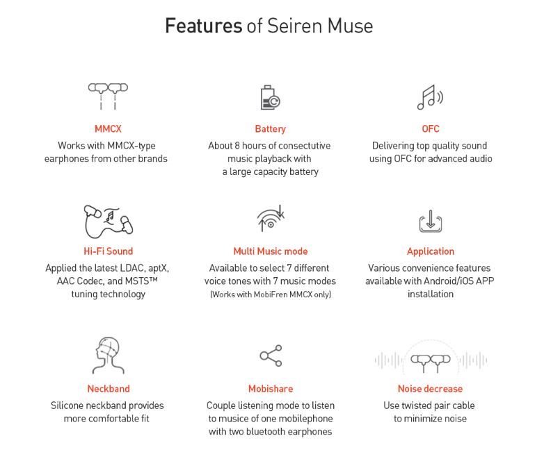 Seiren Muse Neck Band Earphones