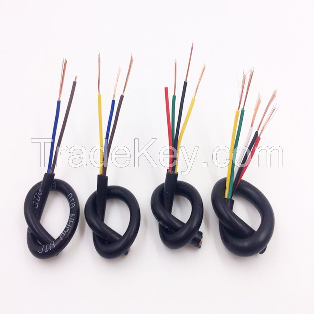 2 3 4 5 Core 318-Y Black Circular Mains Flexible Cable 0.5 0.75 1.0 1.5 2.5mm For Indoor Electrical Instruments