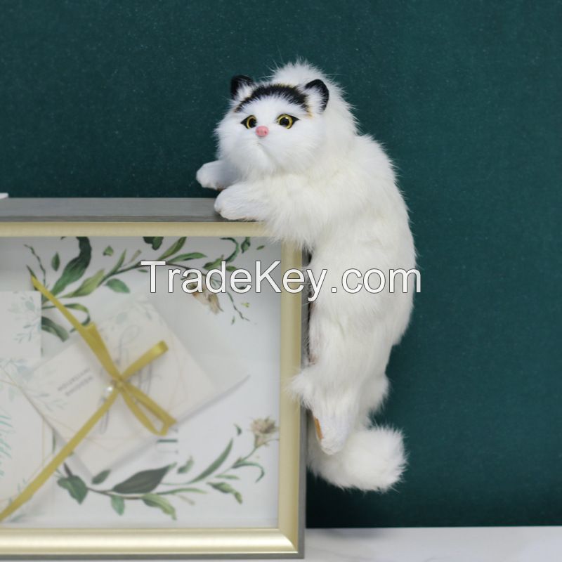 Hanging Decorations Tv Fur Model Crafts Children's Gifts Simulation Cat For Home Accessories