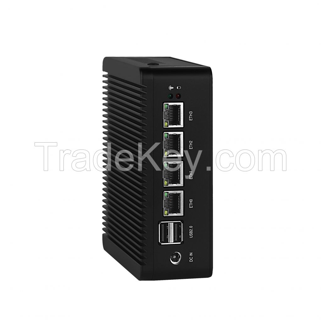 Intel J4125/N4000/N5000 Low-Power Fanless Industrial Computer 4*2.5G LAN HDMI/DP Dual 4K Display Cute Mini PC for Network Firewall(pfSense)