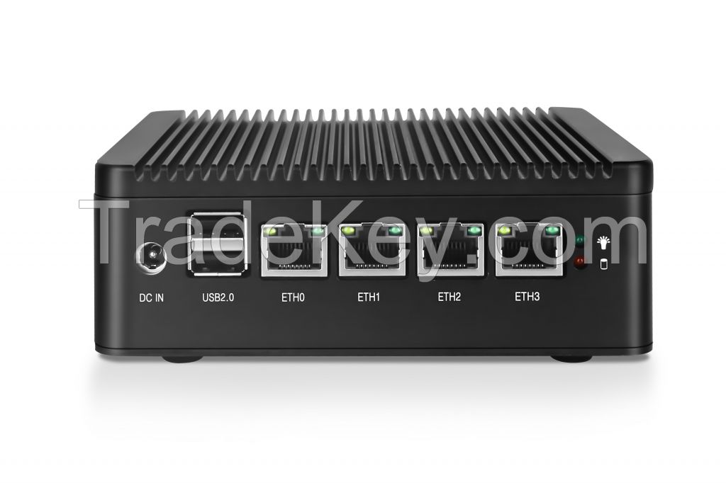 Intel J4125/N4000/N5000 Low-Power Fanless Industrial Computer 4*2.5G LAN HDMI/DP Dual 4K Display Cute Mini PC for Network Firewall(pfSense)