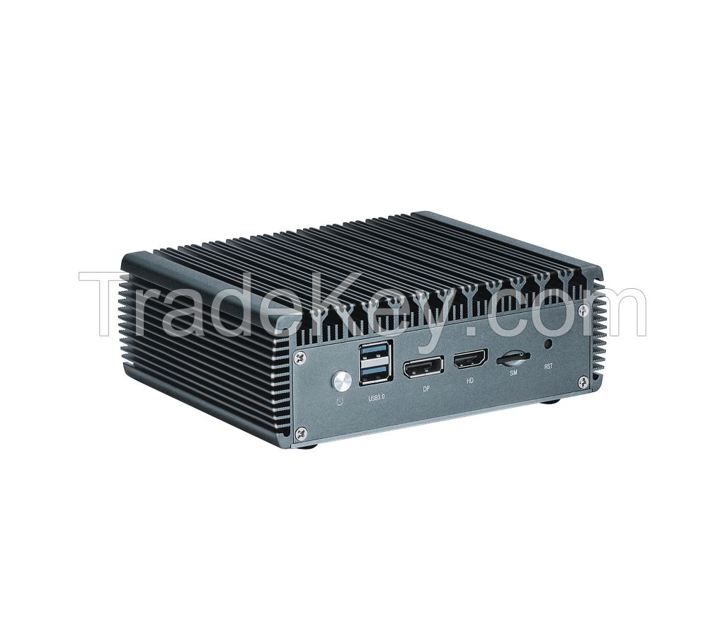 Fanless Industrial Mini PC Intel J4125 Quad-Core DDR4 4K HDMI 4*2.5G LAN DP OpenGL Embedded Computer