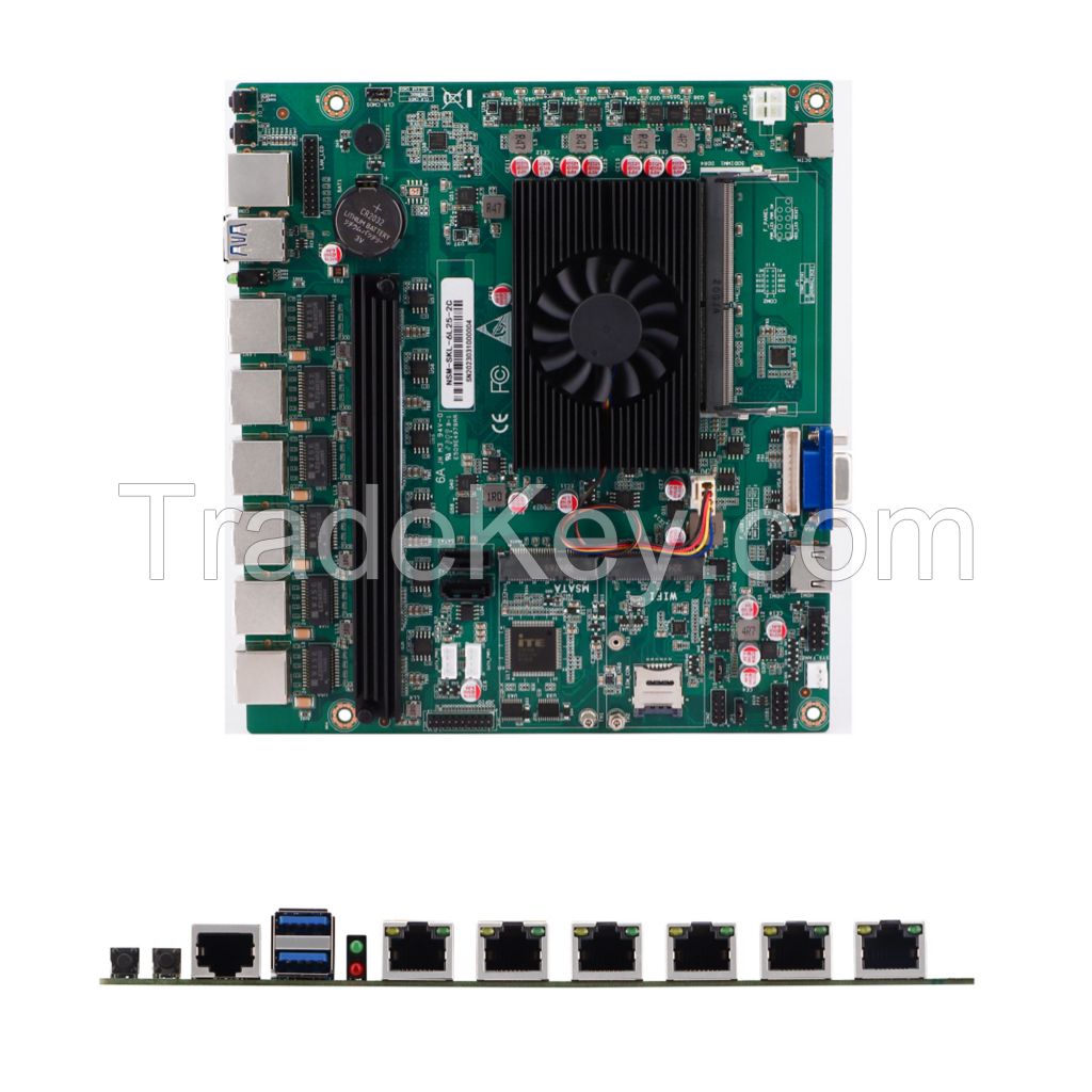 Embedded Intel 3865U/4405U/4415U Onboard Mother Board 6*2.5Gbe LAN for Network Application