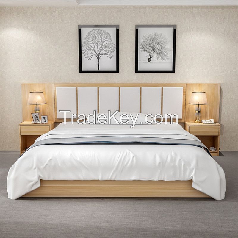 High Quality Hotel Wooden Furniture King Size Bed