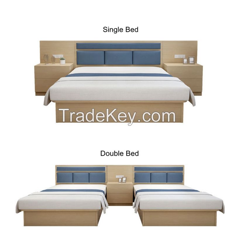 Standard Hotel Bedroom Furniture Wooden  Bed