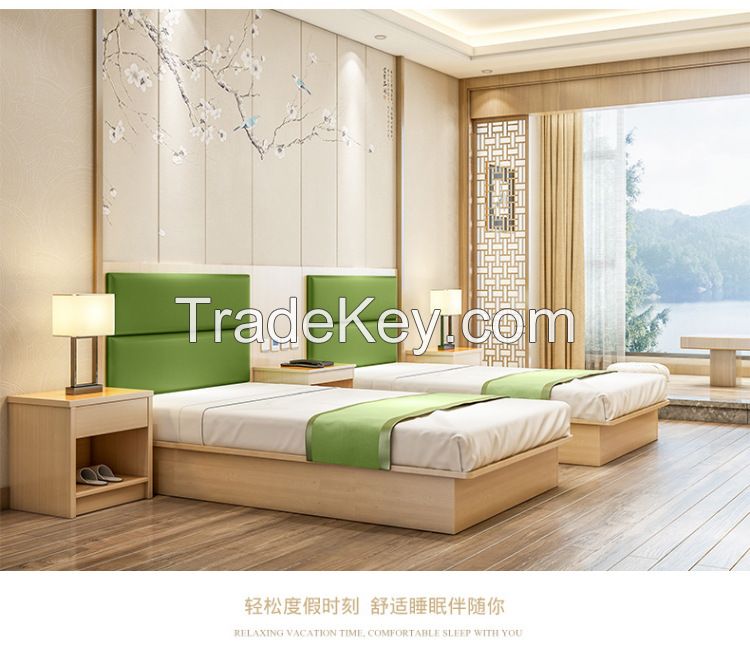 Top Quality Bedroom Luxury Wooden Furniture Hotel Modern Double Bed