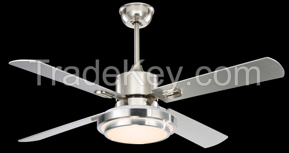 1016 Popular 48 50 52 inches ceiling fan with light Luminous Led lamp with remote retro style