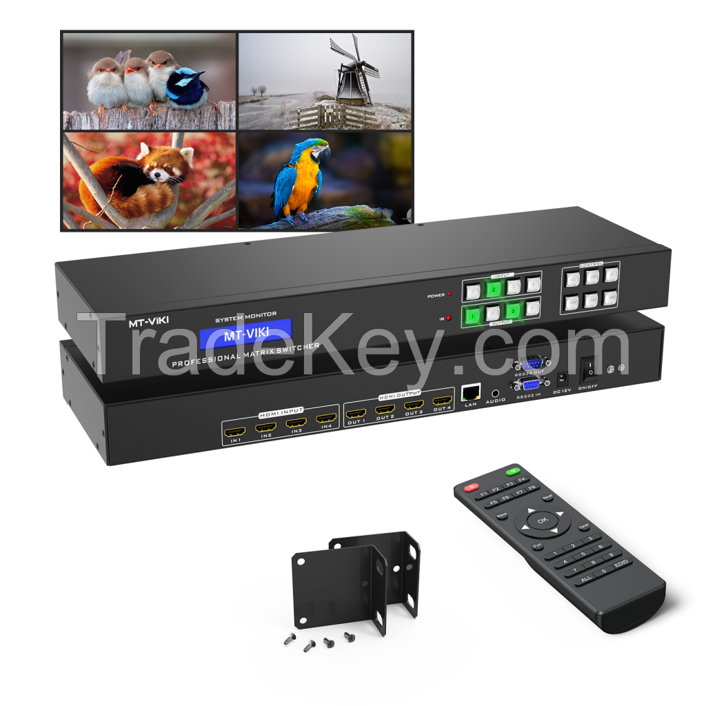 4K 30Hz Video HDMI Matrix Switcher 4X4 4 in 4 Out
