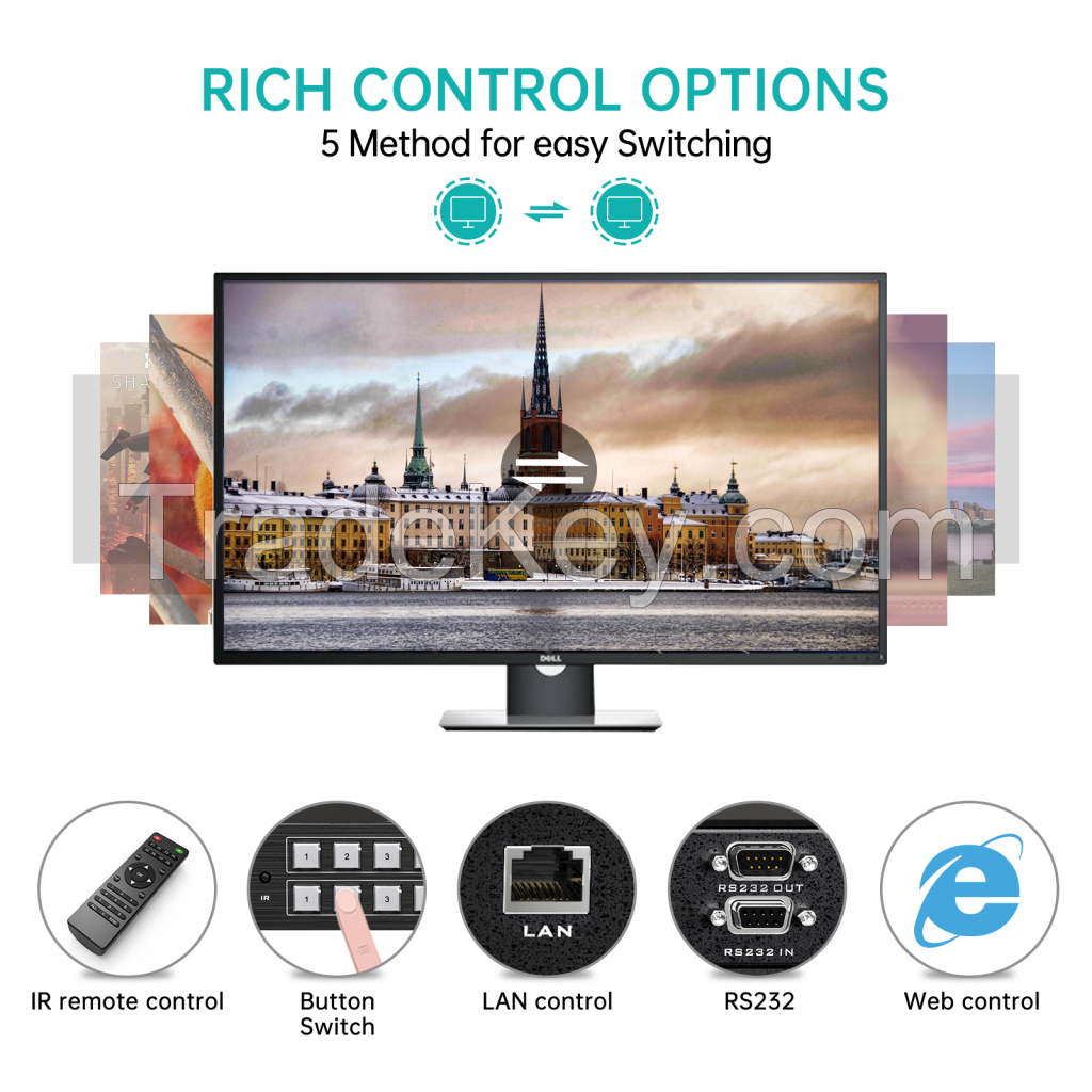 4K 30Hz Video HDMI Matrix Switcher 4X4 4 in 4 Out