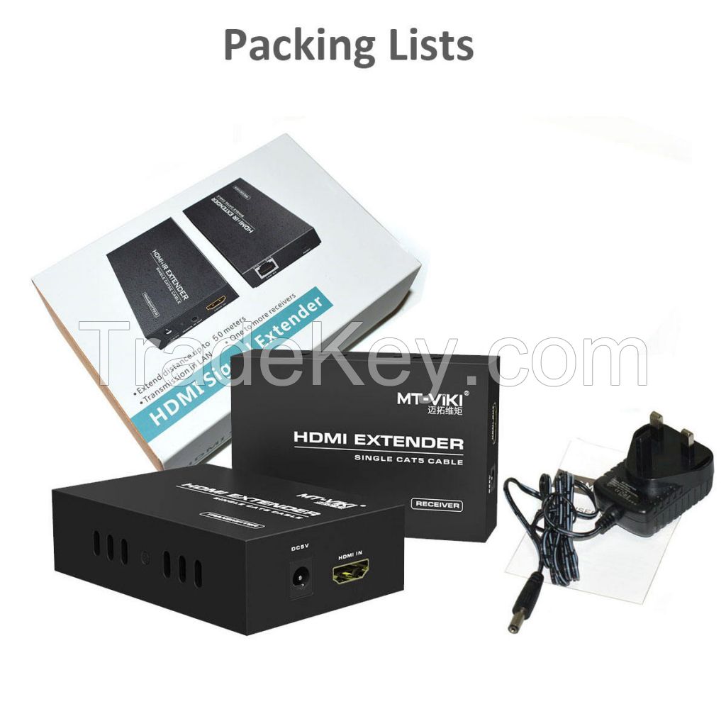 200m HDMI Extender Over Cat5e 6 Ethernet, MT-VIKI HDMI Transmitter and Receiver Over Ethernet Kit
