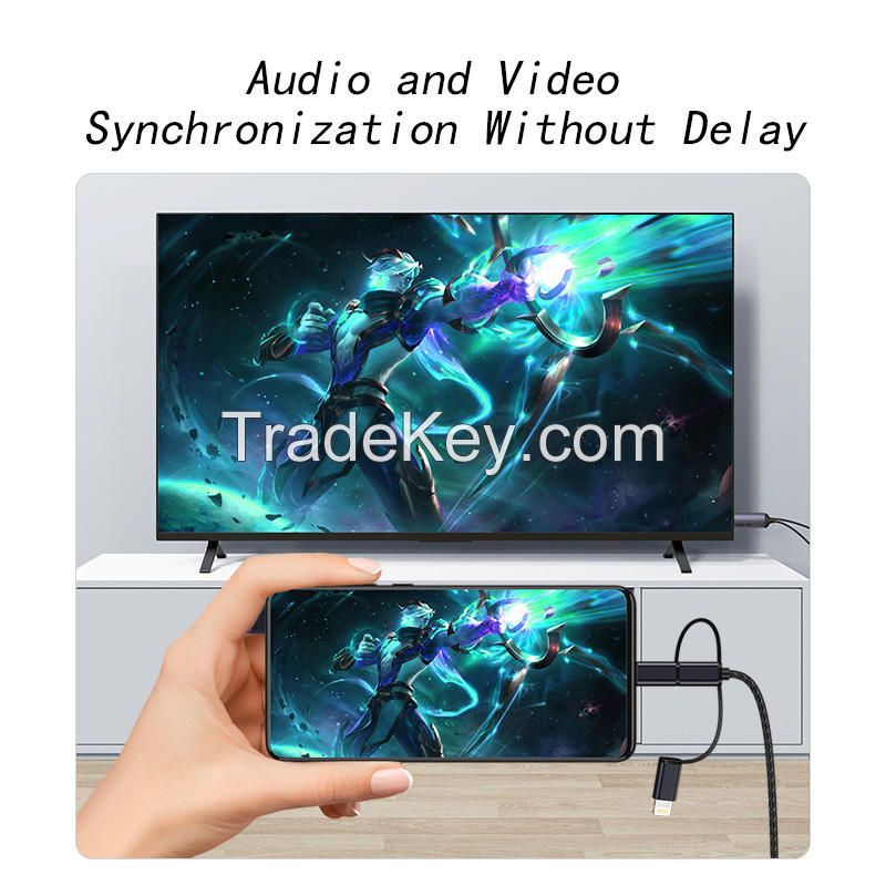 Three-In-One Mobile Phone Screen Projection Cable