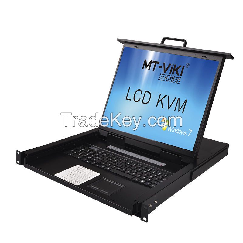 19&#039;&#039; LCD IP KVM Switch 16 Port VGA MT-VIKI 16x1 1U Rack LED KVM Switch Console Over Remote IP