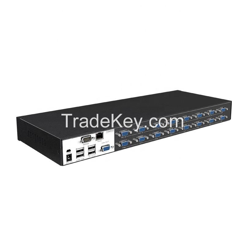 IP KVM Console 16 Port VGA, MT-VIKI 16x1 USB VGA KVM Switch Over IP Access + 16 USB VGA Cables