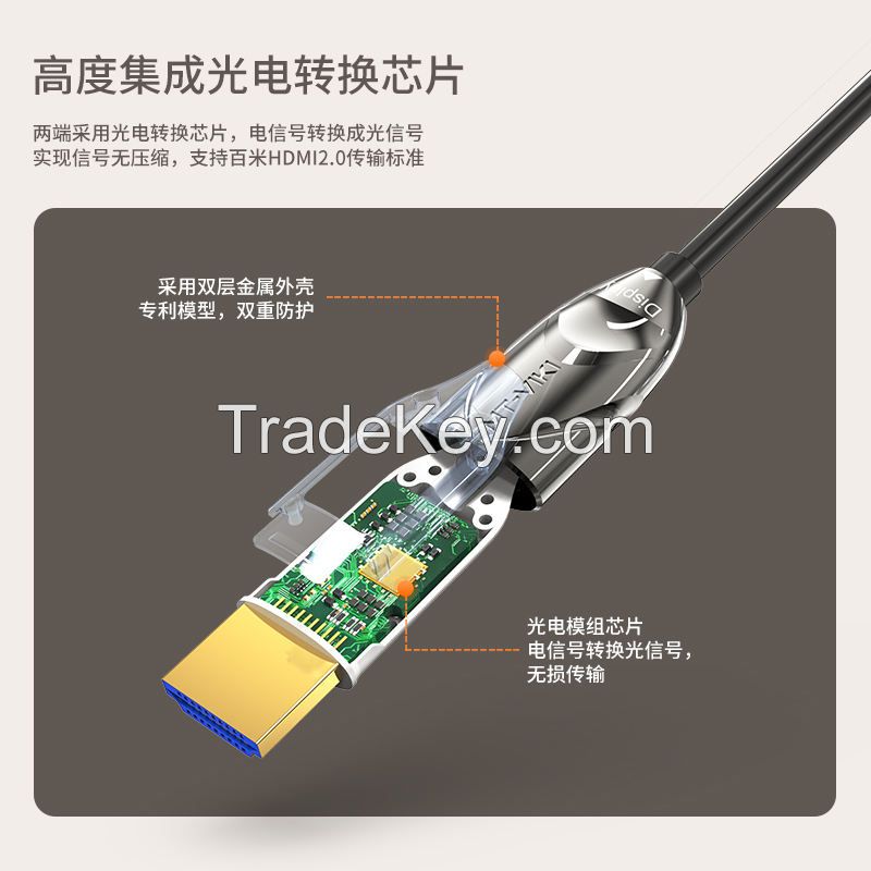 4K 60HZ Fiber HDMI Cable 20m, MT-VIKI Fiber Optic HDMI 2.0 Cable Cord Gold Plated