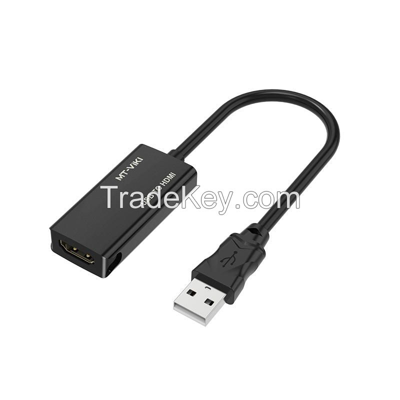 Factory Price USB2.0 to HDMI Adapter(HDMI to USB Converter Available), MT-VIKI USB to HDMI Converter Cable