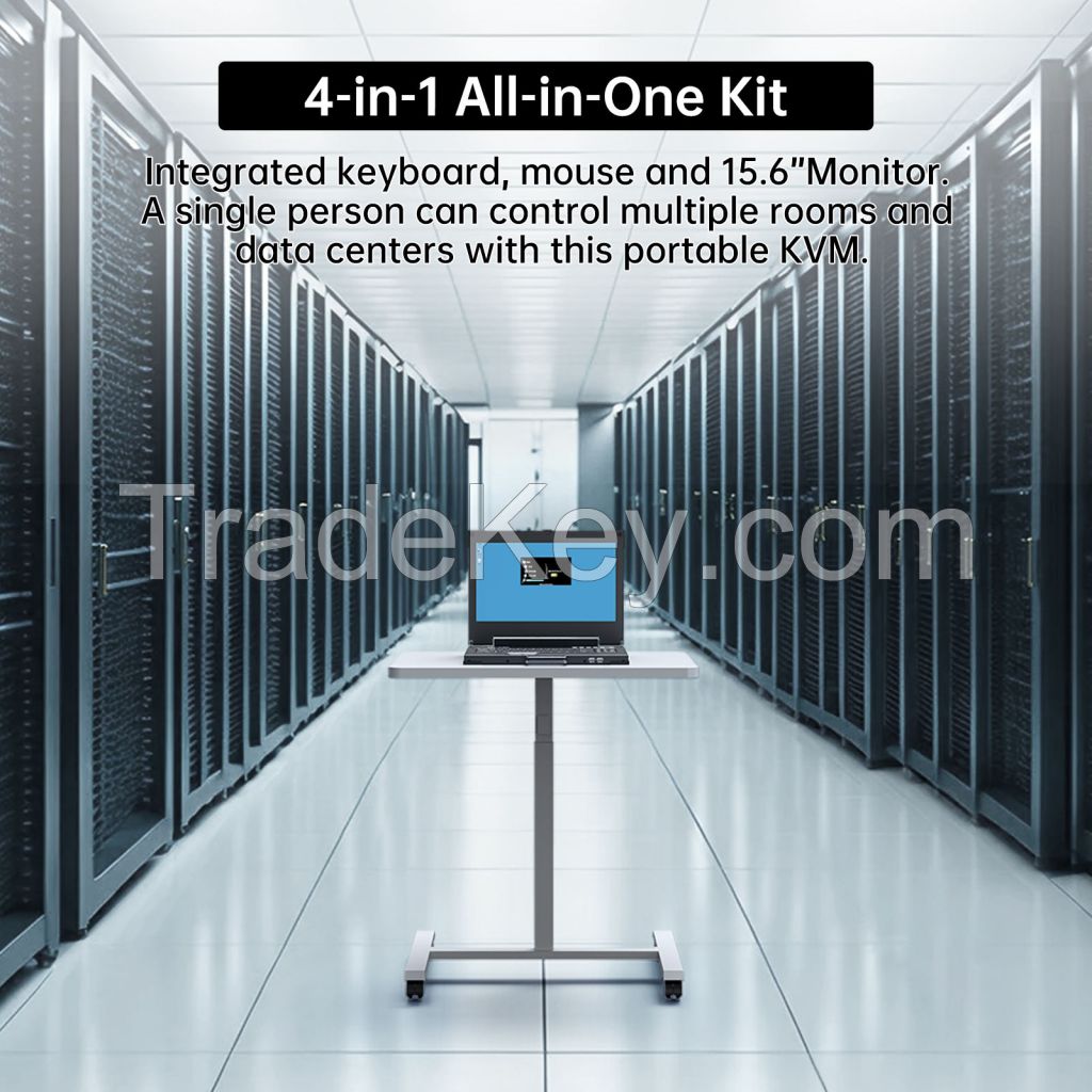 MT-VIKI 4K 15.6"  LCD KVM Switch Console 1 port HDMI/VGA/DVI/DP Portable