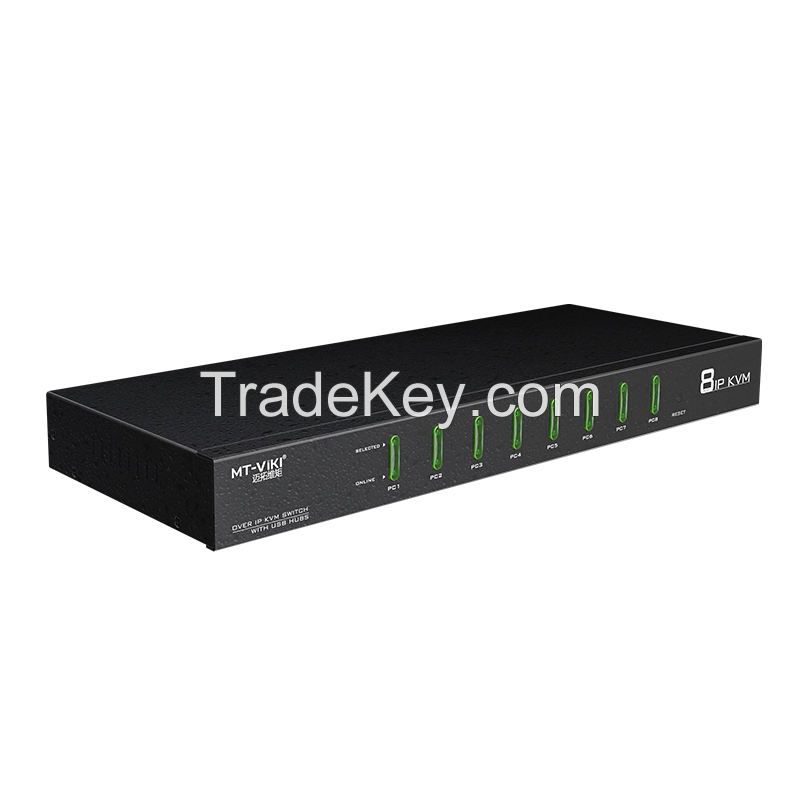 IP KVM Console 8 Port VGA, MT-VIKI 8x1 USB VGA KVM Switch Over IP Access + 8 USB VGA Cables
