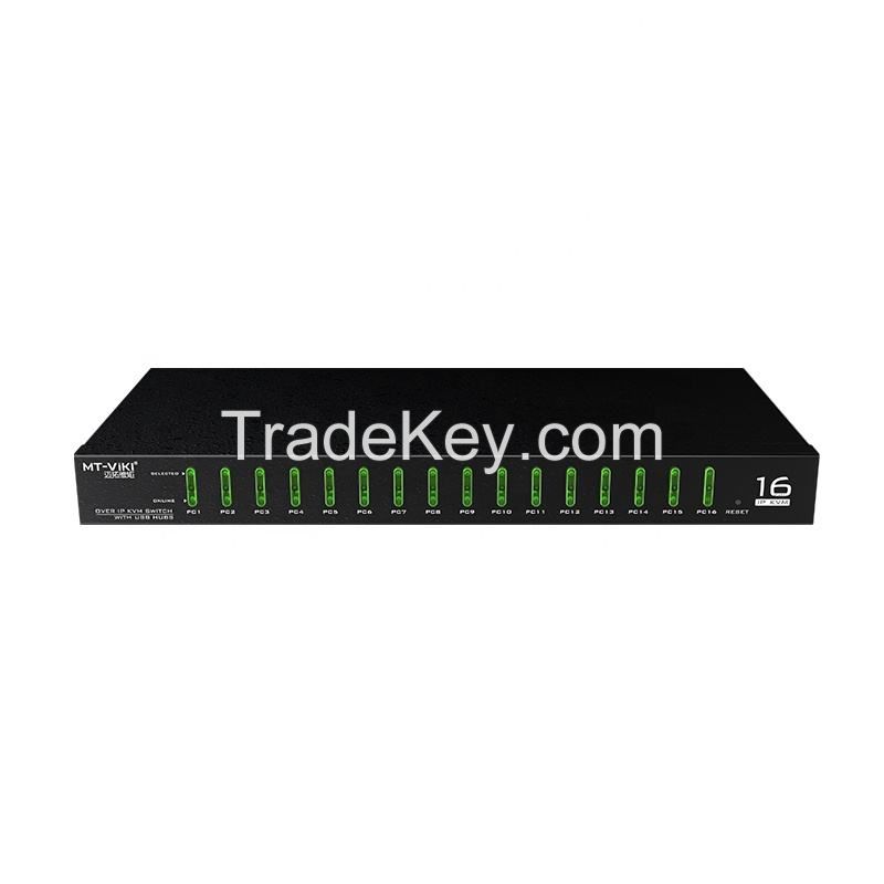 IP KVM Console 16 Port VGA, MT-VIKI 16x1 USB VGA KVM Switch Over IP Access + 16 USB VGA Cables