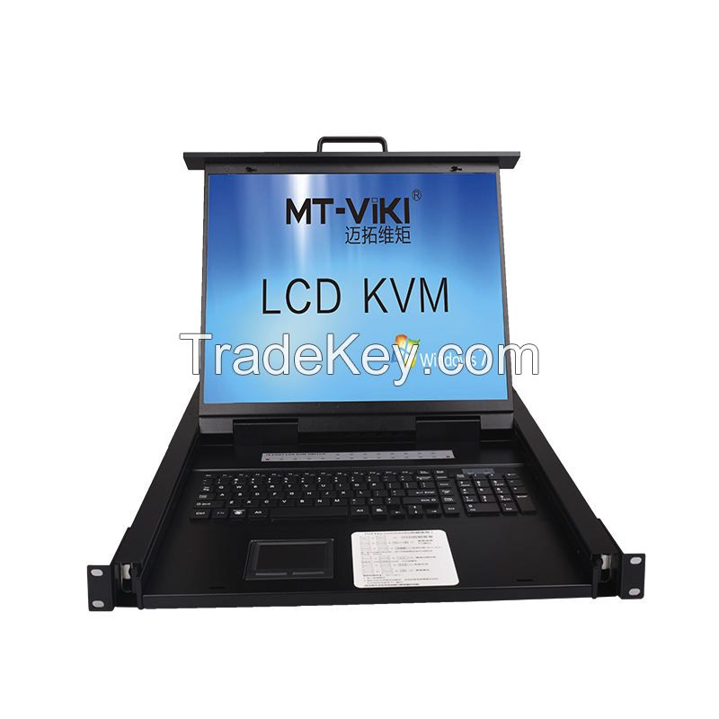 19" IP Rack KVM Console Drawer 16 in 1 Out VGA,MT-VIKI Factory 19 Inch 16 Port LCD IP KVM Switch