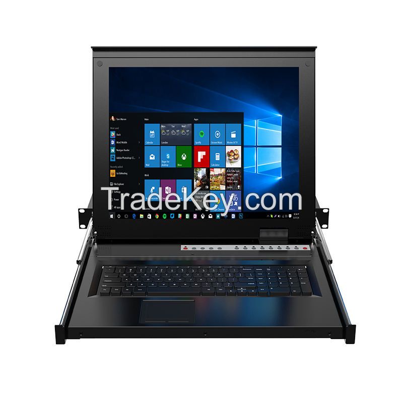 17" LCD KVM Switch 16 Port VGA, MT-VIKI 1280*1024 Rackmount KVM Drawer for 19" 1U Rack + 16-pack Cables, 17 Inch LED KVM Console