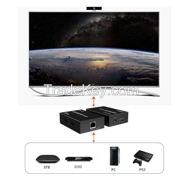 200m HDMI Extender Over Cat5e 6 Ethernet, MT-VIKI HDMI Transmitter and Receiver Over Ethernet Kit