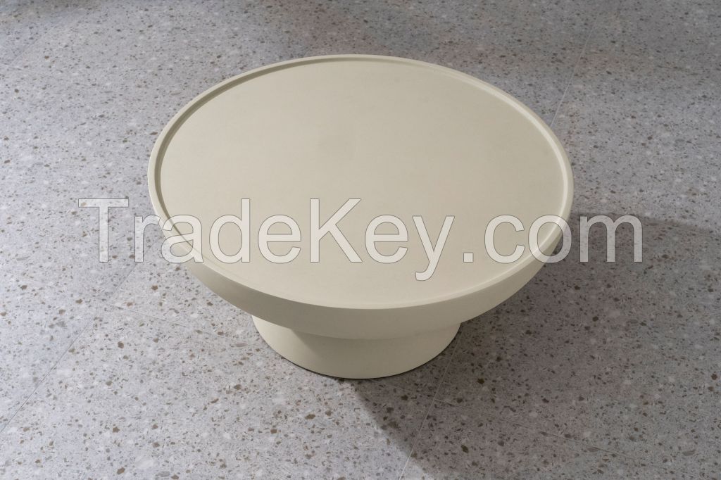 Cement size round coffee table