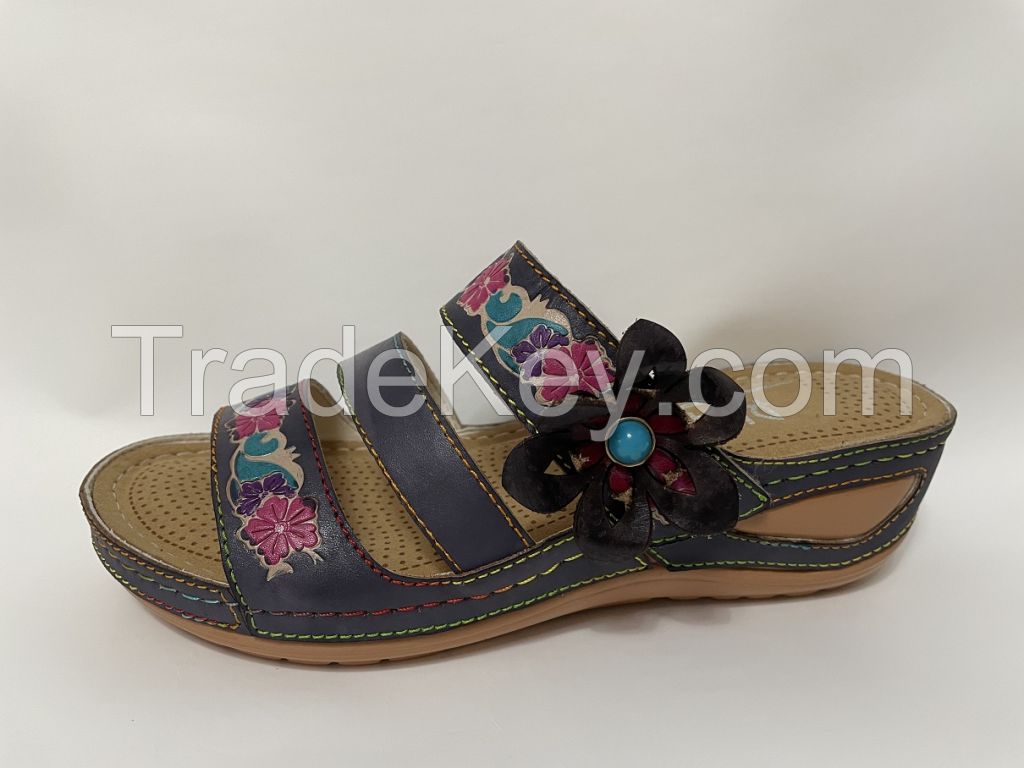 HAND MADE HAND PAINTED LEATHER SANDAL