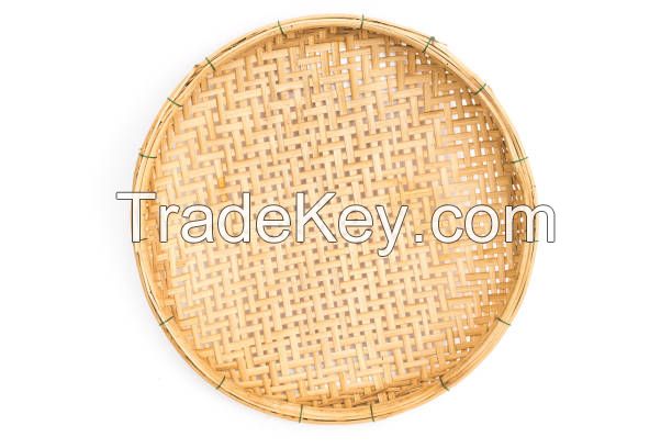 round bamboo wall art