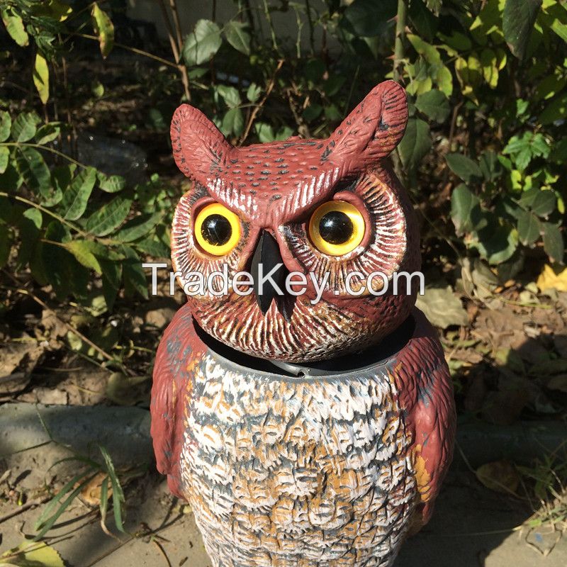 Wind-action owl decoy bird scaring owl PE Owl Bird Deterent