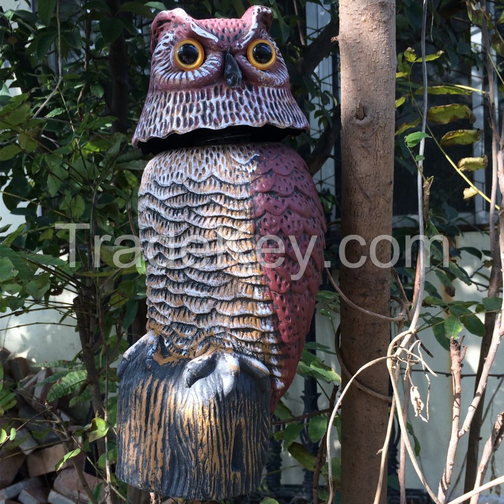 Rotating head owl decoy ,bobbing head owl, 17*17*38 cm 