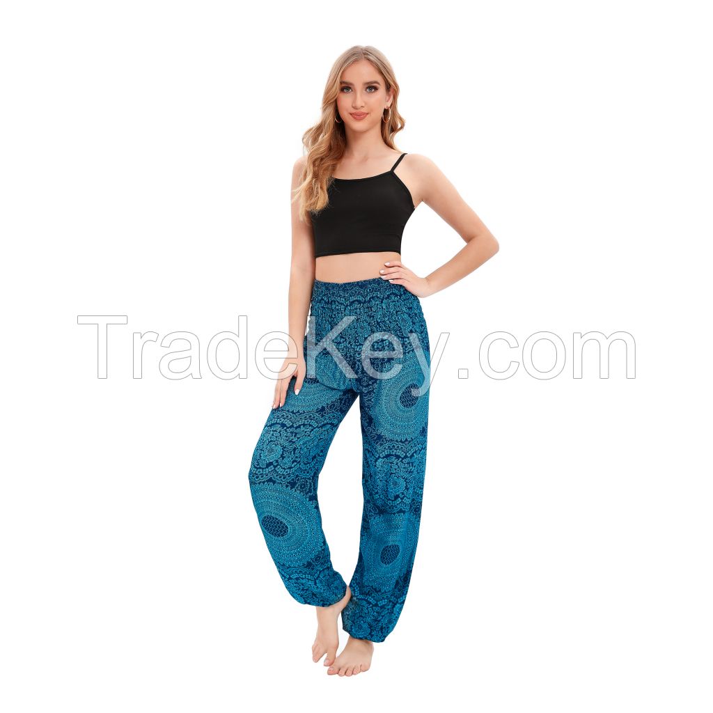 Bohemian Beach Trousers Harem Pants Women Yoga Boho Clothes with Pockets