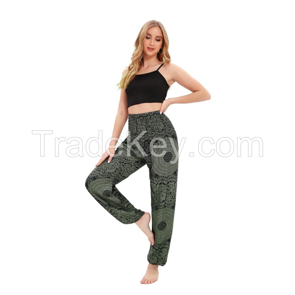 Bohemian Beach Trousers Harem Pants Women Yoga Boho Clothes with Pockets