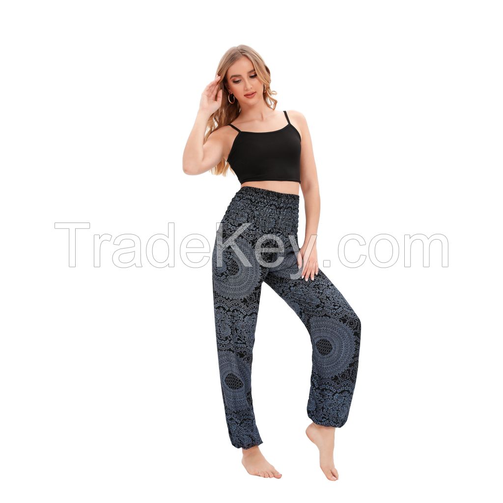 Bohemian Beach Trousers Harem Pants Women Yoga Boho Clothes with Pockets