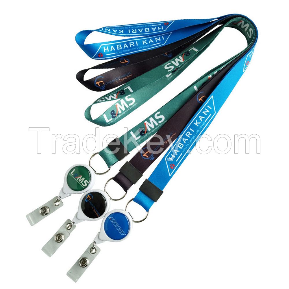 Custom polyester lanyards sublimation printing promotional lanyard with logo