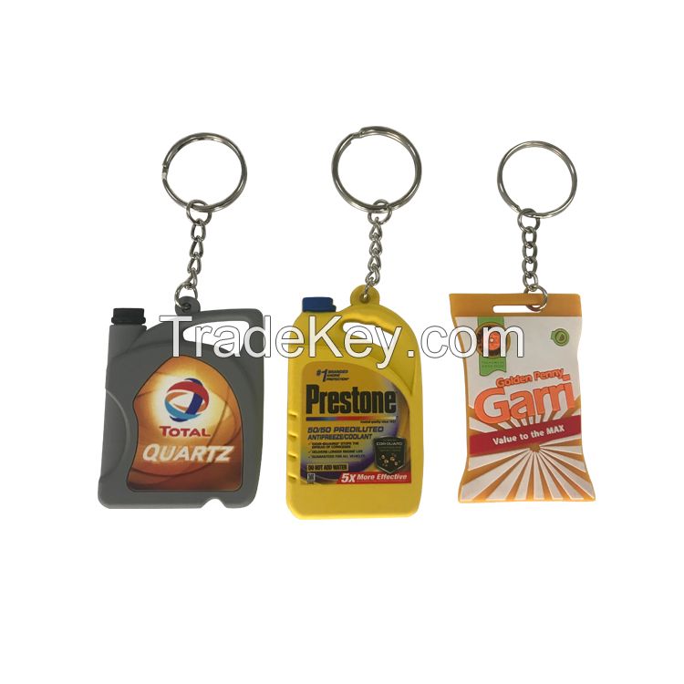 Custom promotional keychains 2d 3d soft pvc keyring rubber keychain for gift