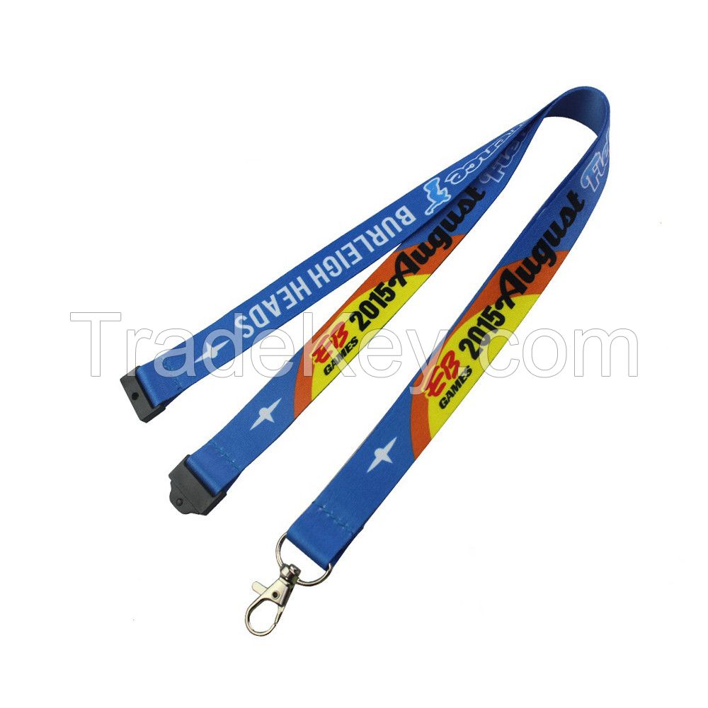 Custom polyester lanyards sublimation printing promotional lanyard with logo