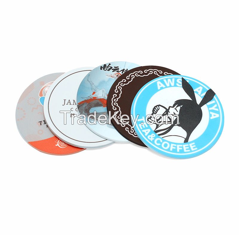 Custom waterproof rubber cup mat soft pvc coaster for promotion gift