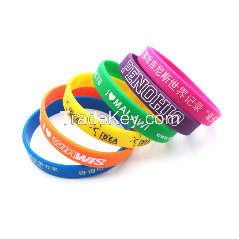 Custom silicone band promotional wristband with logo