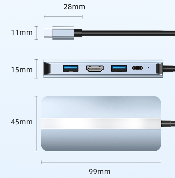 9 In1 USB C Hub, Type-C to HDMI 4K30Hz-SD/TF-USB3.0-Pd-Ethernet LAN Adapter