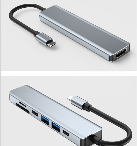 USB C Hub Multiport Adapter - 7 in 1 Portable Dongle with 4K HDMI Output, 100W Pd, 2 USB-a Ports, SD/TF Card Reader Compatible for MacBook PRO, XPS 