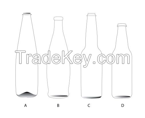 200 ml thin glass bottle