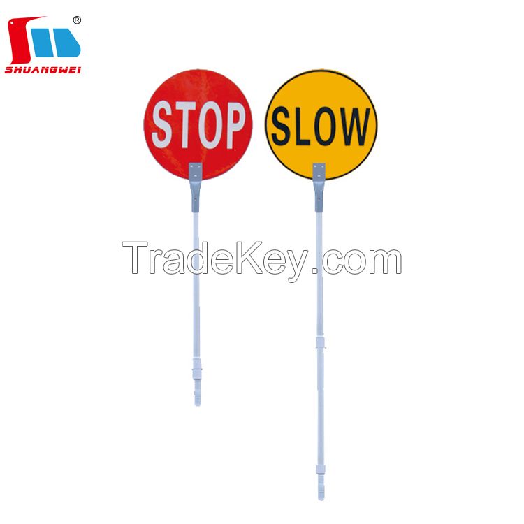 Traffic Control Stop Slow Sign