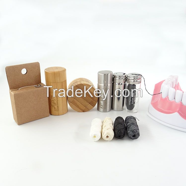 polyester floss, PTFE floss, nylon floss, polyester floss, dental floss in stainless steel bottle 