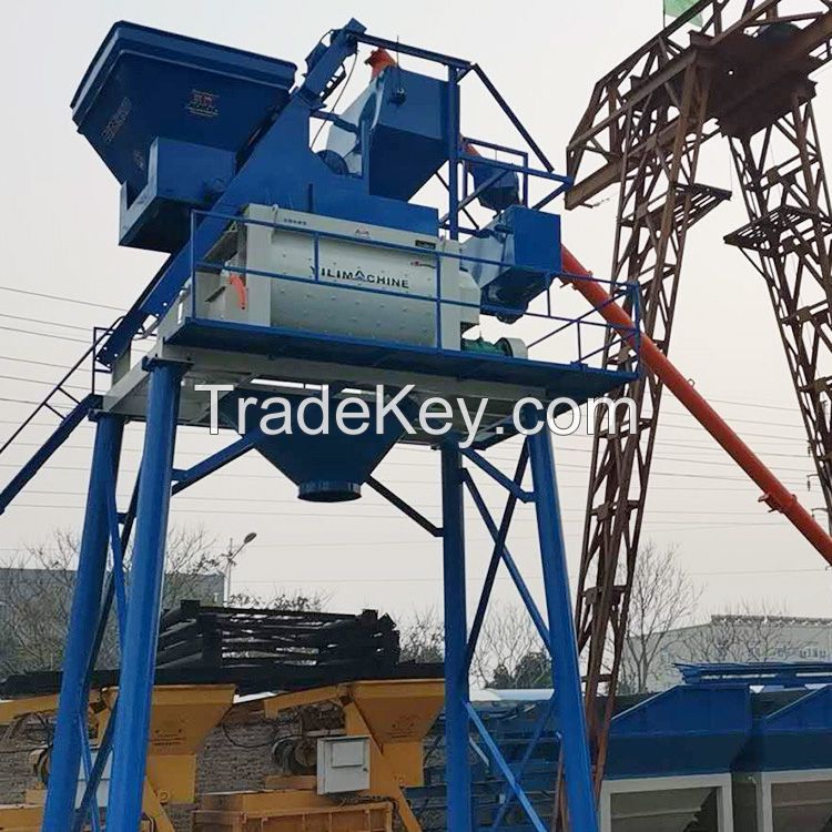 JS1000 automatic cement mixer horizontal twin shaft forced mixing machine for sale