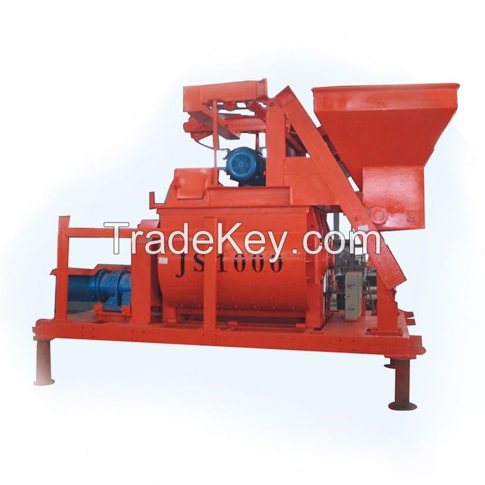 JS1000 automatic cement mixer horizontal twin shaft forced mixing machine for sale