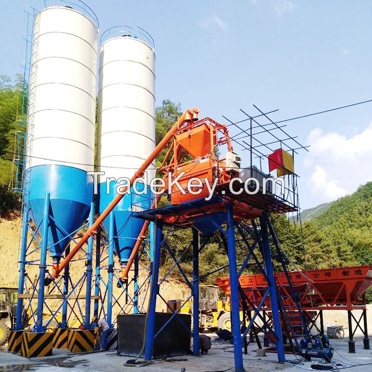 hot sale mini concrete batching plant 35m3/h mixing station skip type conveyor